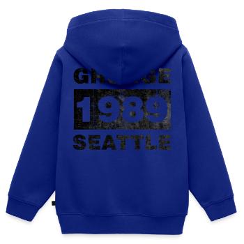 GRUNGE SEATTLE BLACK - Kids Premium Organic Zip-up Hoodie - royal blue - Back - AI Model Kid Male (0cm)