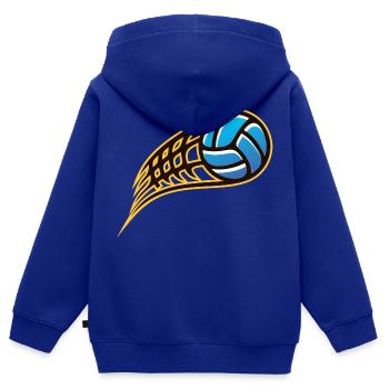Ballsport - Kinder Premium Organic Zip Hoodie - Royalblau - Hinten - AI Model Kid Male (0cm)