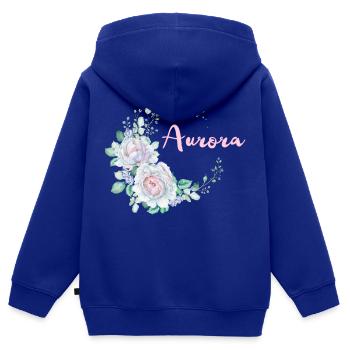 Für Aurora - Kinder Premium Organic Zip Hoodie - Royalblau - Hinten - AI Model Kid Male (0cm)