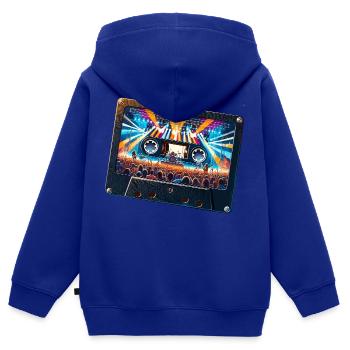 Vintage cassette with concert depiction - Kids Premium Organic Zip-up Hoodie - royal blue - Back - AI Model Kid Male (0cm)