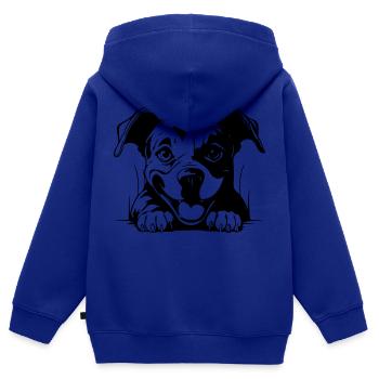 Staffordshire Bull Terrier - Kinder Premium Organic Zip Hoodie - Royalblau - Hinten - AI Model Kid Male (0cm)