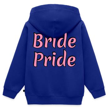 Fierté de la mariée - Sweat Premium à capuche zippé enfant bio - bleu roi - Dos - AI Model Kid Male (0cm)