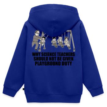 Les enseignants ne devraient pas se voir confier le devoir de faire la cour de récréation 17 - Sweat Premium à capuche zippé enfant bio - bleu roi - Dos - AI Model Kid Male (0cm)