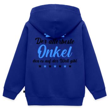 Best Uncle - Kids Premium Organic Zip-up Hoodie - royal blue - Back - AI Model Kid Male (0cm)