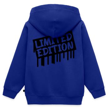 Édition limitée - Sweat Premium à capuche zippé enfant bio - bleu roi - Dos - AI Model Kid Male (0cm)
