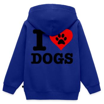 I LOVE DOGS! - Kids Premium Organic Zip-up Hoodie - royal blue - Back - AI Model Kid Male (0cm)