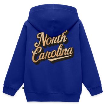 North Carolina - Kinder Premium Organic Zip Hoodie - Royalblau - Hinten - AI Model Kid Male (0cm)