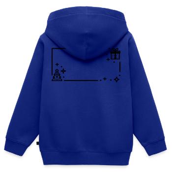 Décor de Noël - Sweat Premium à capuche zippé enfant bio - bleu roi - Dos - AI Model Kid Male (0cm)