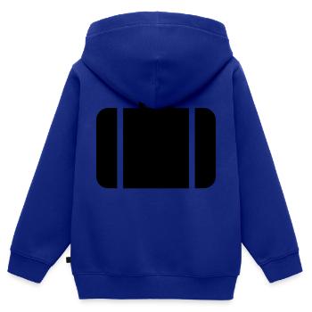 valise,voyage,aéroport,Gare ferroviaire - Sweat Premium à capuche zippé enfant bio - bleu roi - Dos - AI Model Kid Male (0cm)