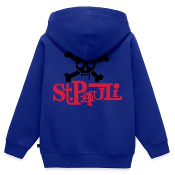 pauli01_2f - Kinder Premium Organic Zip Hoodie - Royalblau - Hinten - AI Model Kid Male (0cm)