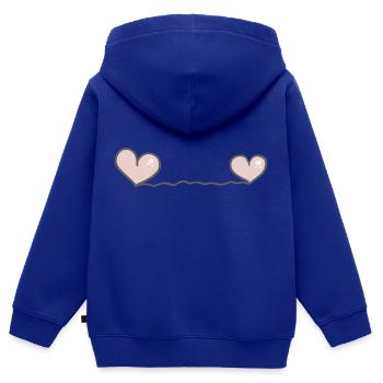 Herz Herzen - Kinder Premium Organic Zip Hoodie - Royalblau - Hinten - AI Model Kid Male (0cm)