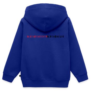 pas antisocial anti-stupide - Sweat Premium à capuche zippé enfant bio - bleu roi - Dos - AI Model Kid Male (0cm)
