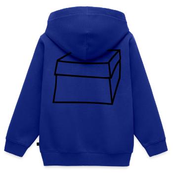 box - Sweat Premium à capuche zippé enfant bio - bleu roi - Dos - AI Model Kid Male (0cm)