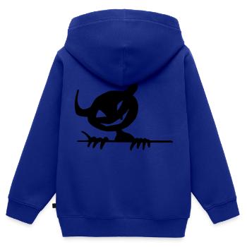 Teufelchen - Kinder Premium Organic Zip Hoodie - Royalblau - Hinten - AI Model Kid Male (0cm)