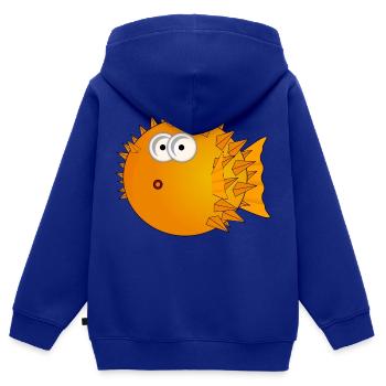 kugelfisch - Kinder Premium Organic Zip Hoodie - Royalblau - Hinten - AI Model Kid Male (0cm)