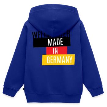 Weltmeister Made in Germany - Kinder Premium Organic Zip Hoodie - Royalblau - Hinten - AI Model Kid Male (0cm)