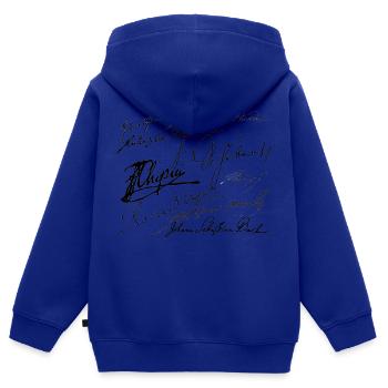 Unterschriften der Musiker - Kinder Premium Organic Zip Hoodie - Royalblau - Hinten - AI Model Kid Male (0cm)