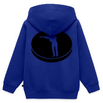Brettspiel Puck Logo Spieler1 - Kinder Premium Organic Zip Hoodie - Royalblau - Hinten - AI Model Kid Male (0cm)