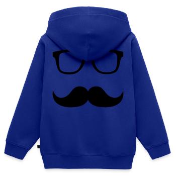 Mustache Glasses - Kids Premium Organic Zip-up Hoodie - royal blue - Back - AI Model Kid Male (0cm)