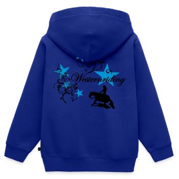 Westernriding Slider Tribal Sterne - Kinder Premium Organic Zip Hoodie - Royalblau - Hinten - AI Model Kid Male (0cm)
