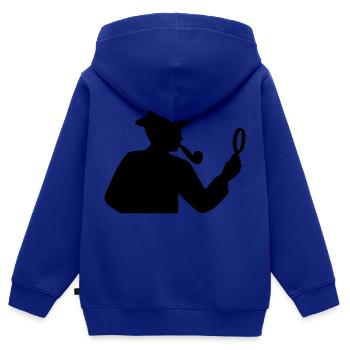 Detective - Sweat Premium à capuche zippé enfant bio - bleu roi - Dos - AI Model Kid Male (0cm)