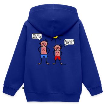 Sonnenbrand - Kinder Premium Organic Zip Hoodie - Royalblau - Hinten - AI Model Kid Male (0cm)
