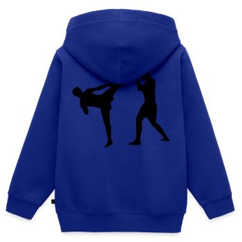 Kickboxing, Martial Arts - Kids Premium Organic Zip-up Hoodie - royal blue - Back - AI Model Kid Male (0cm)