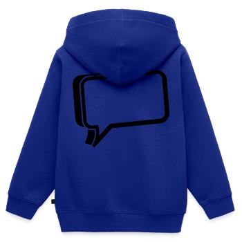 bulle de parole 3d - Sweat Premium à capuche zippé enfant bio - bleu roi - Dos - AI Model Kid Male (0cm)