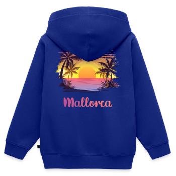 Ich liebe Mallorca - Kinder Premium Organic Zip Hoodie - Royalblau - Hinten - AI Model Kid Male (0cm)