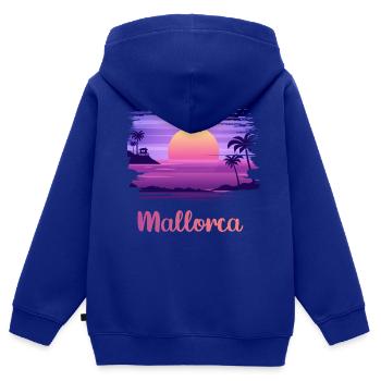 Ich liebe Mallorca - Kinder Premium Organic Zip Hoodie - Royalblau - Hinten - AI Model Kid Male (0cm)