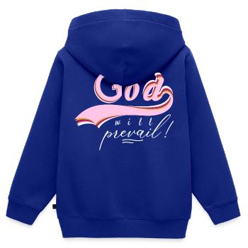Gott wird siegen - Kinder Premium Organic Zip Hoodie - Royalblau - Hinten - AI Model Kid Male (0cm)