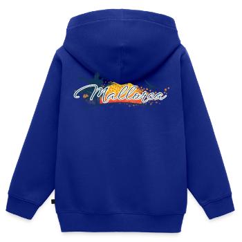 Mallorca 2026 - Balearen - Spanien - Kinder Premium Organic Zip Hoodie - Royalblau - Hinten - AI Model Kid Male (0cm)