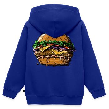 Burger - Kinder Premium Organic Zip Hoodie - Royalblau - Hinten - AI Model Kid Male (0cm)