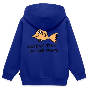 Les poissons les plus mignons de l’étang - Sweat Premium à capuche zippé enfant bio - bleu roi - Dos - AI Model Kid Male (0cm)