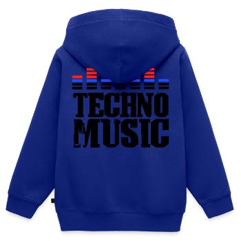 Techno Music - Kids Premium Organic Zip-up Hoodie - royal blue - Back - AI Model Kid Male (0cm)
