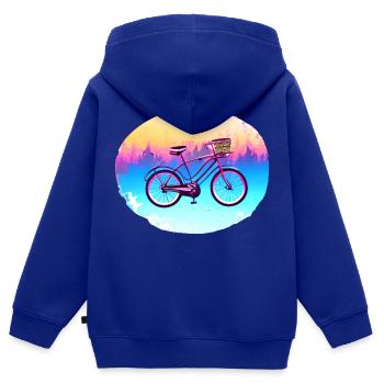 Fahrradfahrer Radeln Fahrrad Radfahren Radfahrer - Kinder Premium Organic Zip Hoodie - Royalblau - Hinten - AI Model Kid Male (0cm)