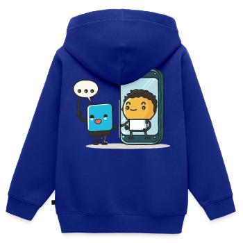 Smart Living - Kids Premium Organic Zip-up Hoodie - royal blue - Back - AI Model Kid Male (0cm)