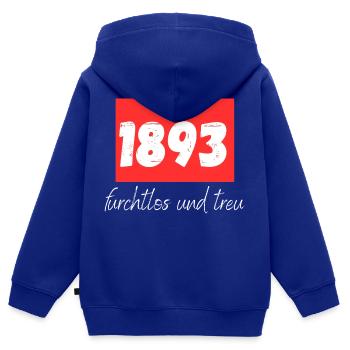 1893 furchtlos und treu - Kinder Premium Organic Zip Hoodie - Royalblau - Hinten - AI Model Kid Male (0cm)