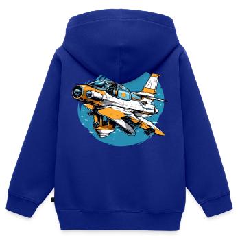 Furious volcano plane - Kids Premium Organic Zip-up Hoodie - royal blue - Back - AI Model Kid Male (0cm)