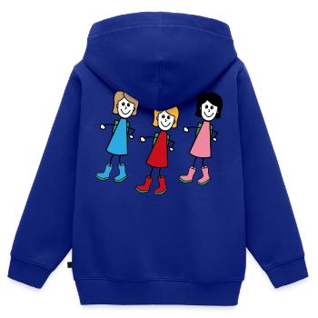 Femmes dans le style comique - Sweat Premium à capuche zippé enfant bio - bleu roi - Dos - AI Model Kid Male (0cm)