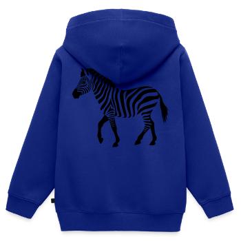 Silhouette de zèbre - Sweat Premium à capuche zippé enfant bio - bleu roi - Dos - AI Model Kid Male (0cm)