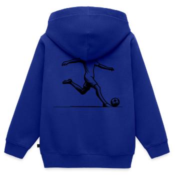 Minimalistische Fußballspieler-Silhouette - schwarz - Kinder Premium Organic Zip Hoodie - Royalblau - Hinten - AI Model Kid Male (0cm)