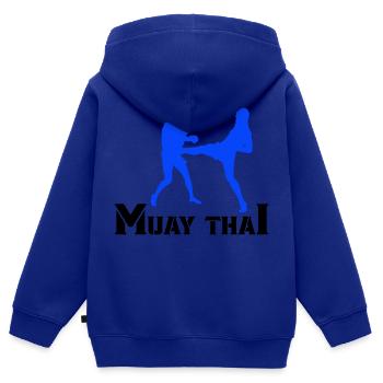 muay thai - Kinder Premium Organic Zip Hoodie - Royalblau - Hinten - AI Model Kid Male (0cm)