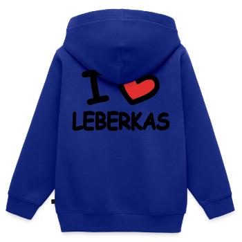 J’adore Leberkas - Sweat Premium à capuche zippé enfant bio - bleu roi - Dos - AI Model Kid Male (0cm)