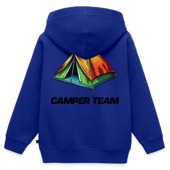 zelt camper - Kinder Premium Organic Zip Hoodie - Royalblau - Hinten - AI Model Kid Male (0cm)