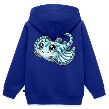 Strahlen-Kind - Kinder Premium Organic Zip Hoodie - Royalblau - Hinten - AI Model Kid Male (0cm)