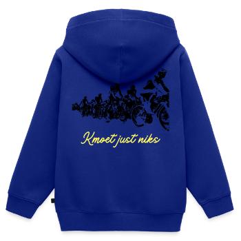 Kmoet just nothing, Dialecte anversois Chemises - Sweat Premium à capuche zippé enfant bio - bleu roi - Dos - AI Model Kid Male (0cm)