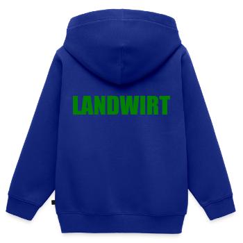 Landwirt - Kinder Premium Organic Zip Hoodie - Royalblau - Hinten - AI Model Kid Male (0cm)