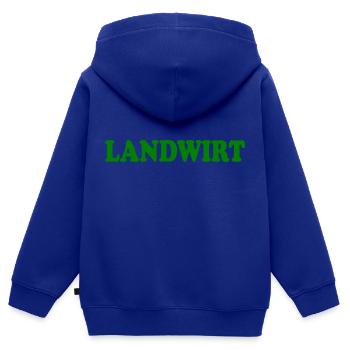 Landwirt - Kinder Premium Organic Zip Hoodie - Royalblau - Hinten - AI Model Kid Male (0cm)