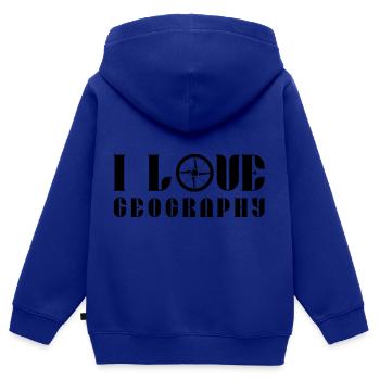 Ich Liebe Geografie Geograph Geograf Geographie - Kinder Premium Organic Zip Hoodie - Royalblau - Hinten - AI Model Kid Male (0cm)